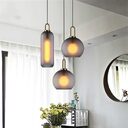 Nordic Simple Modern Glass Ball Chandelier Milk Tea