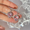 New Light Luxury Premium Feeling Pink Crystal Heart