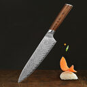 Damascus Leather Steel Kitchen Stainless Knife