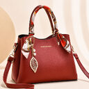 Women's Shoulder Bag With Leaf Pendant Fashion Silk