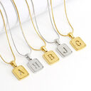 Alphabet Necklace 26 Letters Hollow Out Square 18K