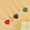 Heart Necklace Women Love Crystal Stone Summer