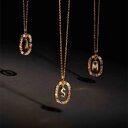Colored Rhinestone Necklace 26 Alphabet 18K Fashion Jewelry