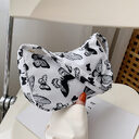 Women Handbag Butterfly Cow Leopard Printed Pattern Underarm