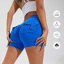 High Waist Hip Lifting Shorts With Pockets Quick