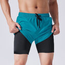 Men's Drawstring Sports Shorts Double Layer Quick Dry