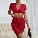 Trade Temperament Sexy Women Clothing Red Body-hugging Suit