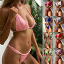Women Bikini 2 Piece Spaghetti Strap Top Thong
