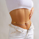 Classic Flat Snake Link Waist Chain Imitation Pearl