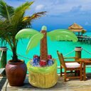 Summer Inflatable Palm Tree Cooler Beer Drinks Ice