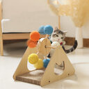 Solid Wood Rotary Table Cat Scratch Board Sisal
