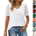Womens Summer Tops V Neck T Shirts Dot