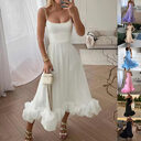 Fashion Suspenders Large Flower Swing Three-dimensional A- Line