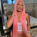 Human Hair 13x4 Front Lace Light Pink Straight