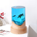 Creative Desktop Ornaments Cylinder Solid Wood Resin Night