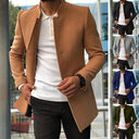 Men's Slim Coat Fashion Single-breasted Solid Color Business