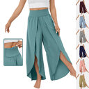 Loose Split Yoga Pants Summer Elastic High Waist