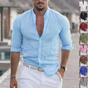 Men's Long Sleeve Shirt With Button Casual Solid