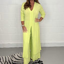 Women's Fashion Simple Solid Color Long Top Pants