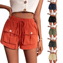 Casual Cargo Shorts With Pocket Loose Drawstring Pants