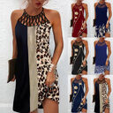 Fashion Print Dress Casual Halterneck Dresses For Women