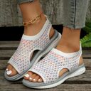 Peep-toe Sandals For Sports Summer Heart-shaped Print Mesh