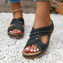 Summer Slippers Women Low Heels Wedges Sandals Non