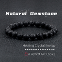 Natural Volcanic Stone Beads Bracelets Black Lava Men