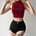 Summer New Women's Clothing Street Letters Printed Cropped