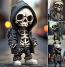 Halloween Cool Skeleton Figurines Doll Resin Ornament Home