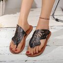 Summer Sandals Vintage Flip Flop Butterfly Wings Flat