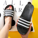 White Stripes Slippers For Women And Men Bathroom