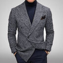 Men's Blazers Slim Fit Plaid Suits Jackets Male