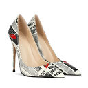 12cm Graffiti Fashion High Heels Women Women's Pointed