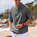 Men's Casual Shirt Long Sleeve Stand Collar Solid