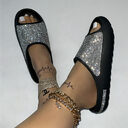 Rhinestone Slippers Women PeepToe Thick Sole Shoes Fashion