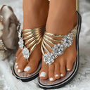 Thong Sandals Women Summer Flip Flops Rhinestone Flat