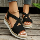 Wedge Sandals For Women Cross-strap Platform Gladiator Hemp