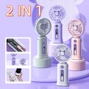 2-in-1 Handheld Fan Fast Charging Power Supply Portable