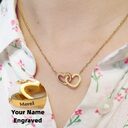 Name Necklace Personalized Double Heart Forever With 2
