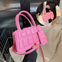 Candy Color Shoulder Bag With Small Wallet Fashion