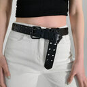 Men's And Women's Double-buckle Cutout Hip Hop Trend