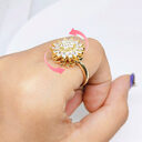 Rotating Sunflower Full Diamond Ring