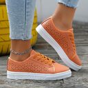 Cutout Flat Shoes Lace-up Hollow Out Walking