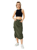 Women's Cargo Long Skirt Casual Streetwear Loose High