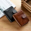 Leather Men's First Layer Short Wallet Multiple Card
