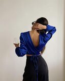 New Lace-up Backless Design Sense Short Section Sexy