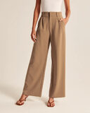 High Waist Straight Trousers With Pockets Wide Leg