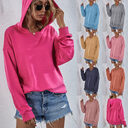 Women's Hoodie Sweatshirt Sports Casual Candy Color Long