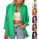 Women's Shirt Jacket Long Sleeve Blouse Button Down